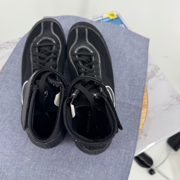 Nike Speedsweep VII Wrestling Shoes Mens 9.5 Black White 366683-001 High Top - Picture 8 of 9